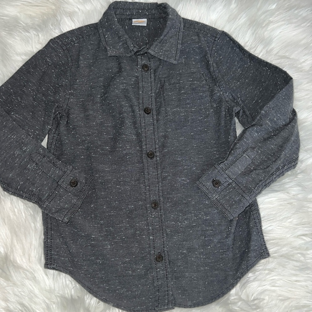 Gymboree Boys Charcoal with White Speckles Button down Short Size 5T